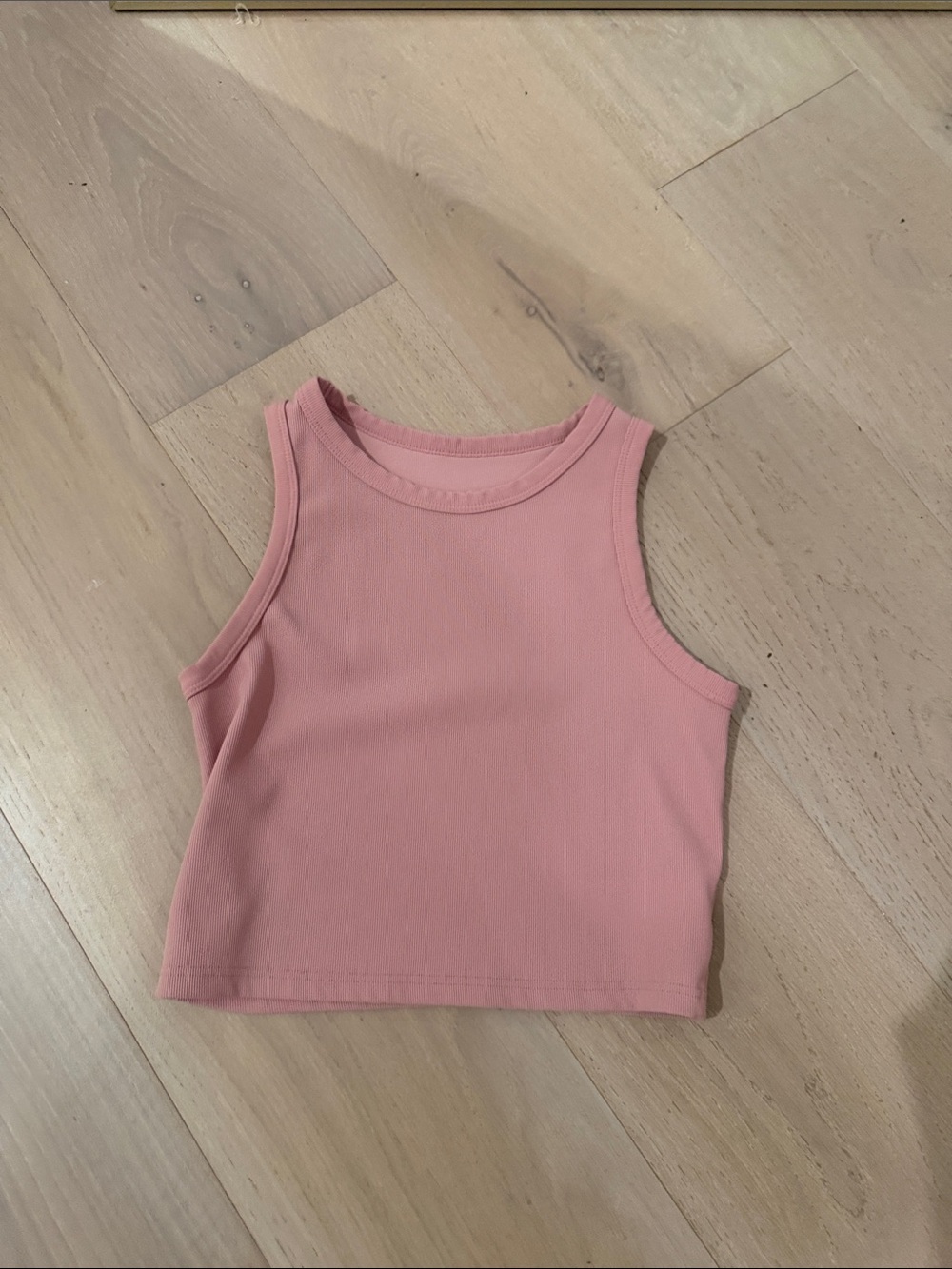 Girls' Pink Ribbed Tank Top